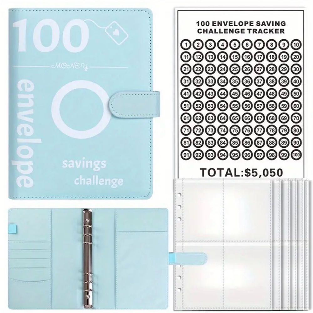 100 Envelope $5050 Savings Challenges Book With Envelopes Save Money Binder New